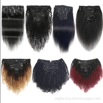 wholesale mink virgin brazilian hair,the best selling afro kinky curl 100% human hair clip in extensions